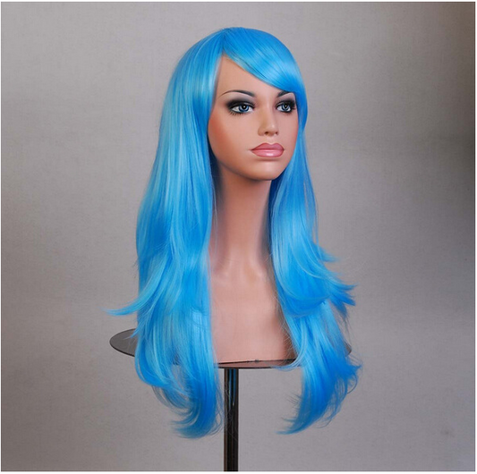 Cos Long Roll Anime Cosplay Color European And American Wig Multicolor