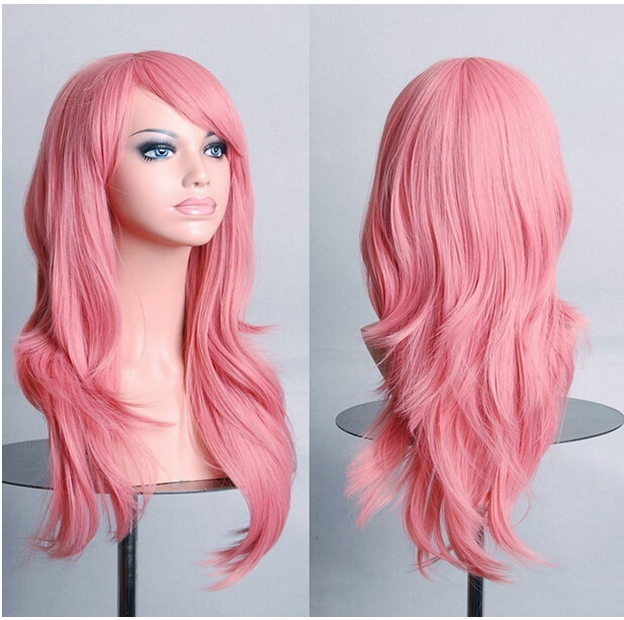 Cos Long Roll Anime Cosplay Color European And American Wig Foreign Trade Multicolor — detail