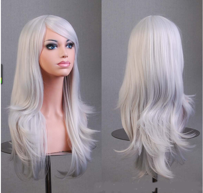 Cos Long Roll Anime Cosplay Color European And American Wig Foreign Trade Multicolor — in use