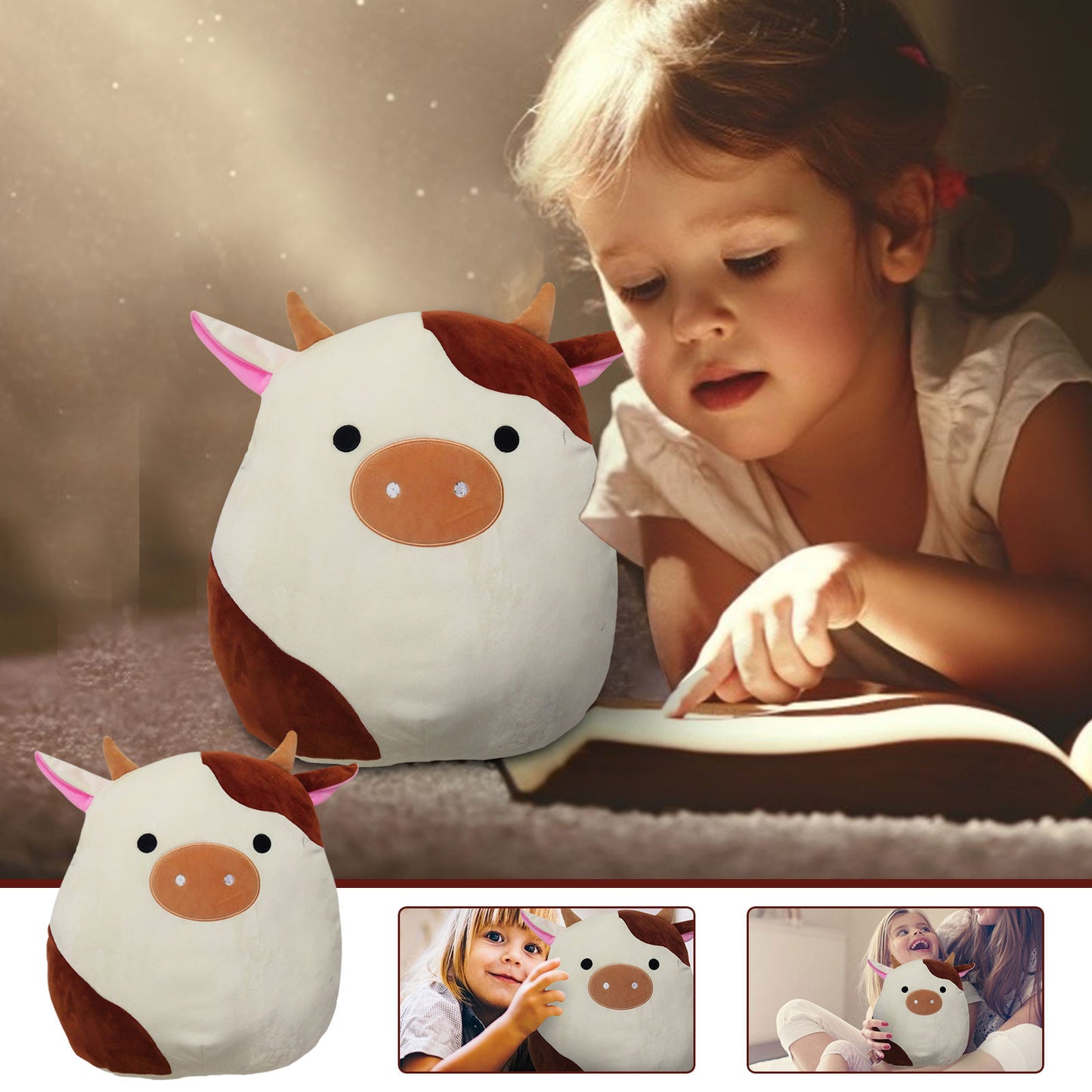 Cute Soft Plush Cow Pillow — detail