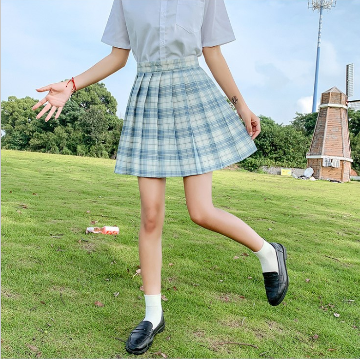 Gentle Knife JK Uniform Plaid Skirt Japanese Skirt High Waist Pleated Skirt Student Uniform School Uniform Skirt — side view