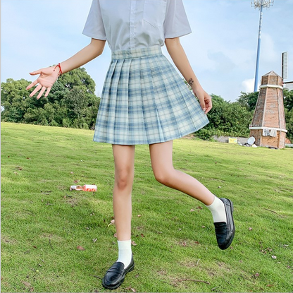 Gentle Knife JK Uniform Plaid Skirt Japanese Skirt High Waist Pleated Skirt Student Uniform School Uniform Skirt — side view