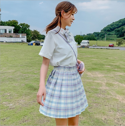 Gentle Knife JK Uniform Plaid Skirt Japanese Skirt High Waist Pleated Skirt Student Uniform School Uniform Skirt — side view