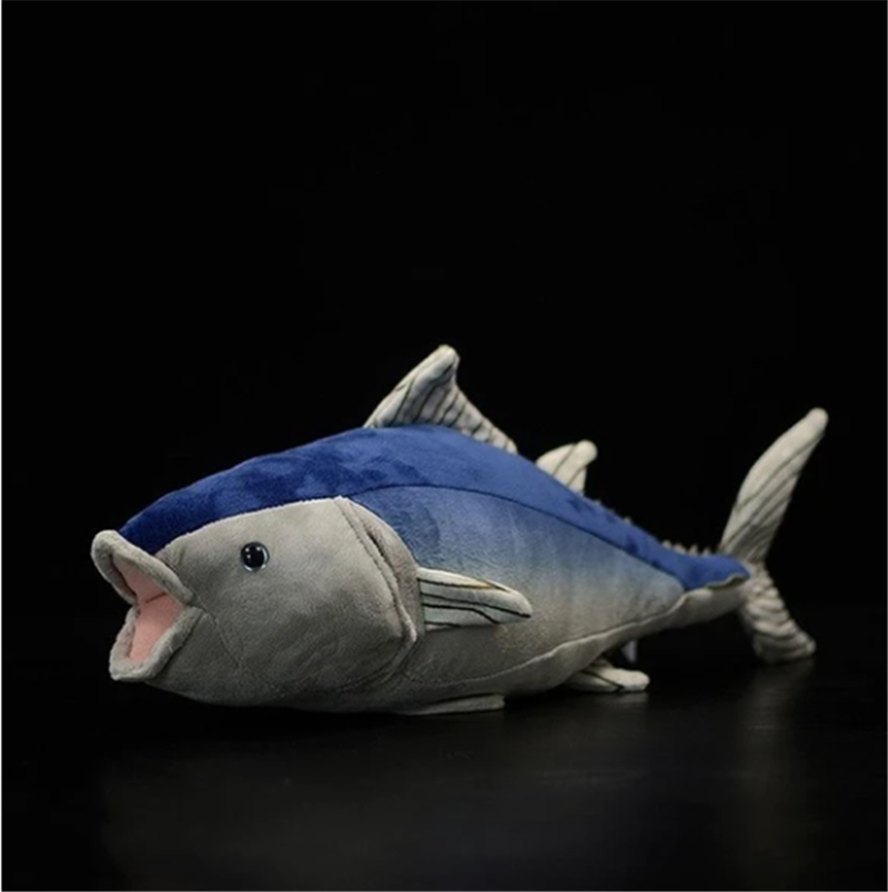 Blue Tuna Plush Toy Simulation Animal Plush Toy — back view