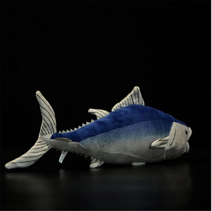 Blue Tuna Plush Toy Simulation Animal Plush Toy — side view