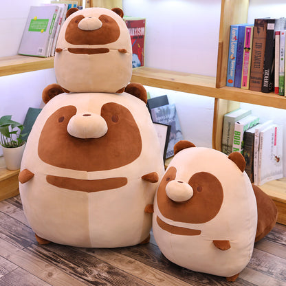 New anime cartoon raccoon and fox plush toys cute pillow peluche baby toy soft padded cushion stuffed animals — back view