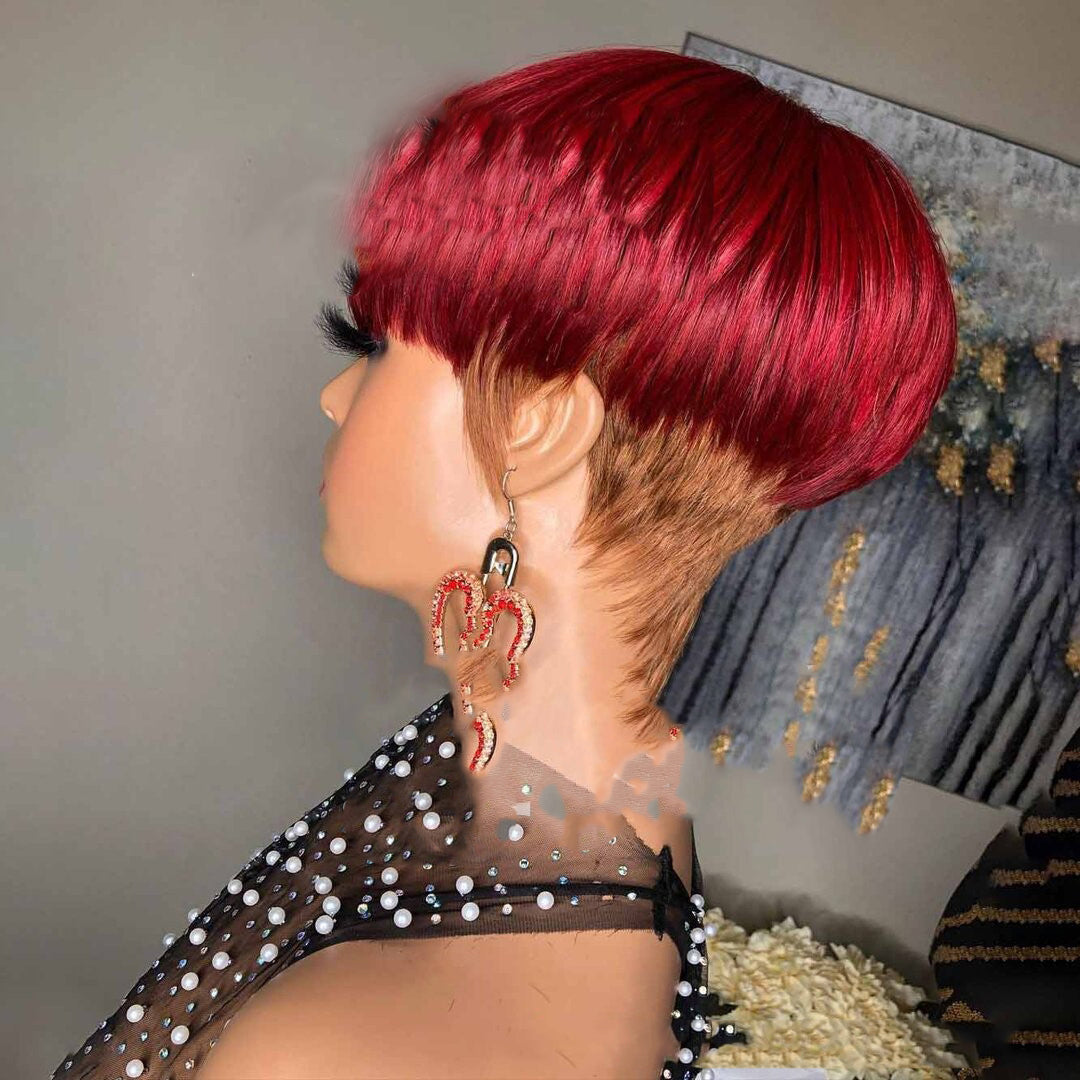 Wig Female Wig Short Straight Hair Short Hair Straight Hair Bob Wig — side view