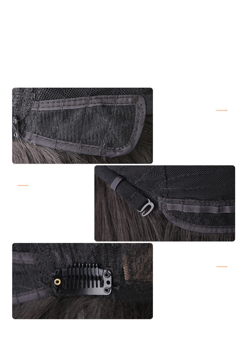 Realistic Black Long Straight Wig - Air Bangs, Full Cap — packaging