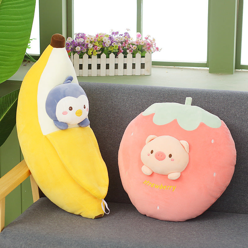 Cute Banana Pillow Carrot Doll Fruit Plush Toy — packaging