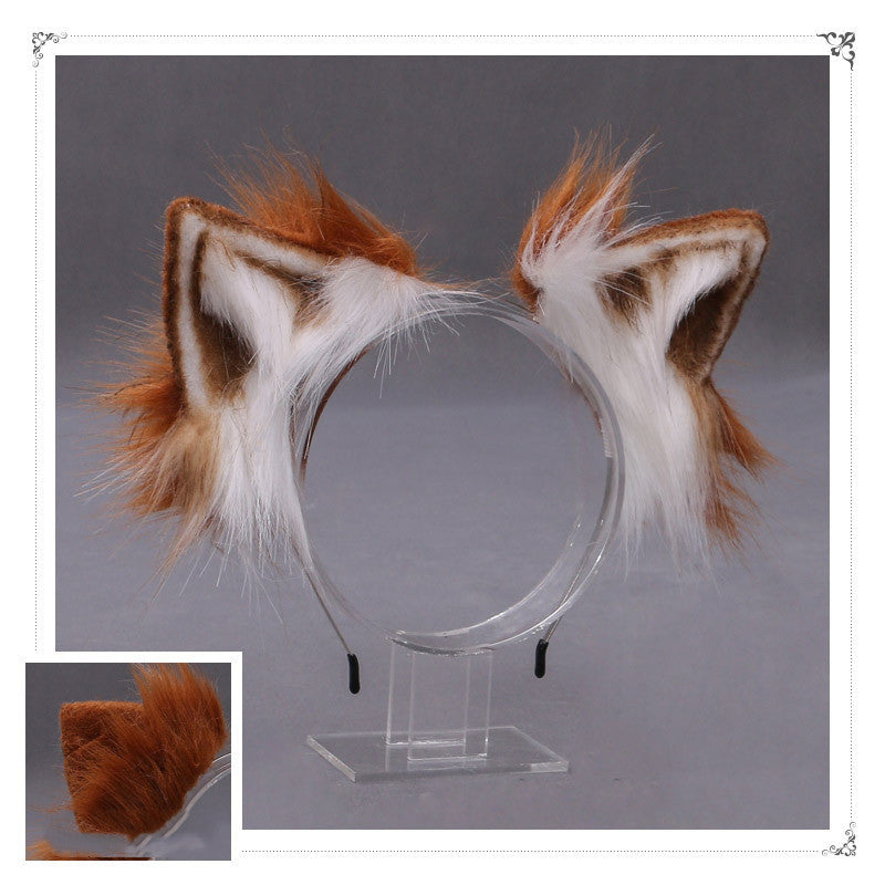 A Drop-In Japanese Lolita Headwear Cat Ears Fox Plush Hairpin Hair Accessories Hand-Made Simulation Beast Ears — packaging