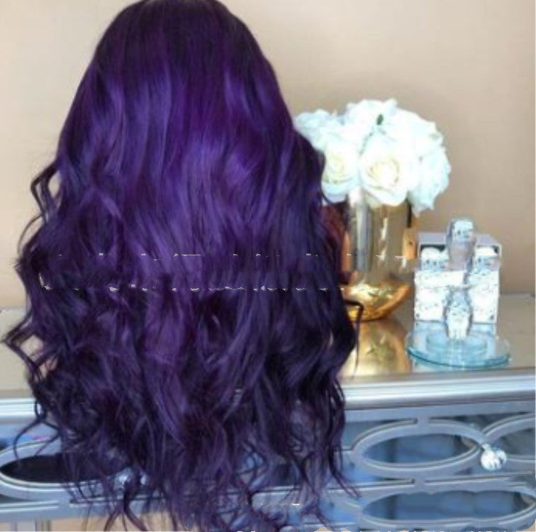 Purple Big Wave Wig - Medium-Long Curly Cosplay Hair — packaging