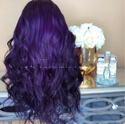 Medium And Long Curly Hair Cross-border Fashion Big Wave Cosplay Anime Purple Factory Wholesale — side view