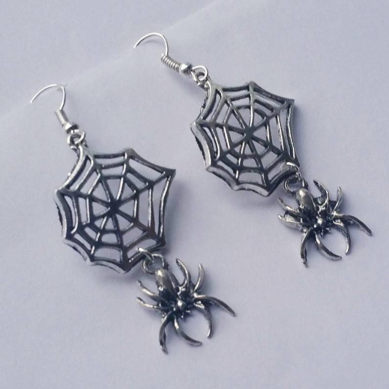 Spider Web Halloween Earrings Gothic Dark | Magic Stories
