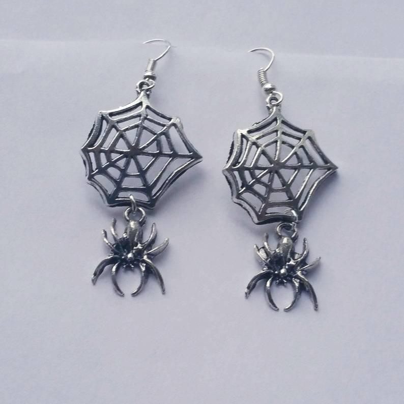 Spider Web Halloween Earrings Gothic Dark | Magic Stories