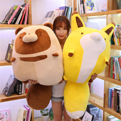 New Anime Cartoon Raccoon And Fox Plush Toys Zabawki Cute Pillow Peluche Baby Toy Soft Padded Cushion Stuffed Animals Home