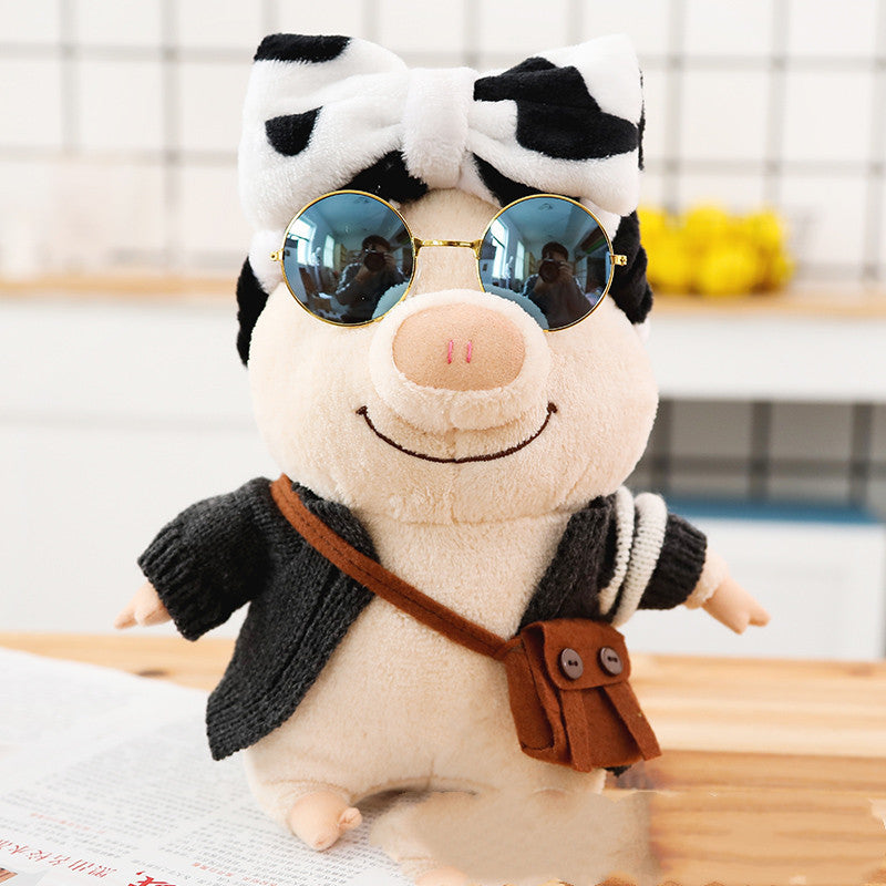 Cartoon Cute Pig With Clothes Plush Toys Stuffed Kawaii Animal Dressed Piggy Doll — side view
