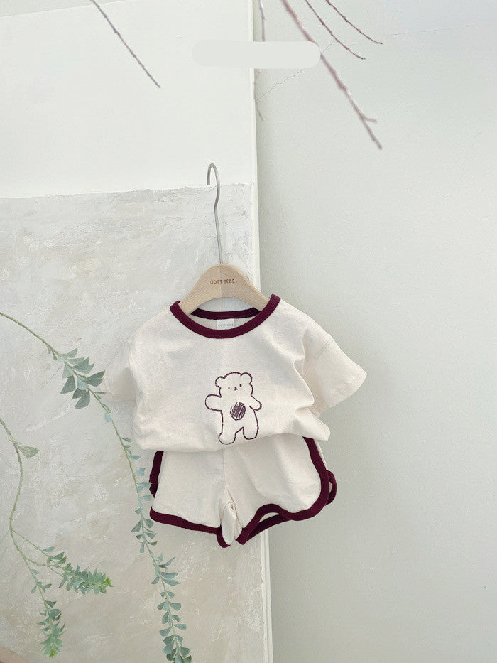 Baby Bear Cotton Suit Two-piece Cartoon Comfort For Babies And Toddlers — detail