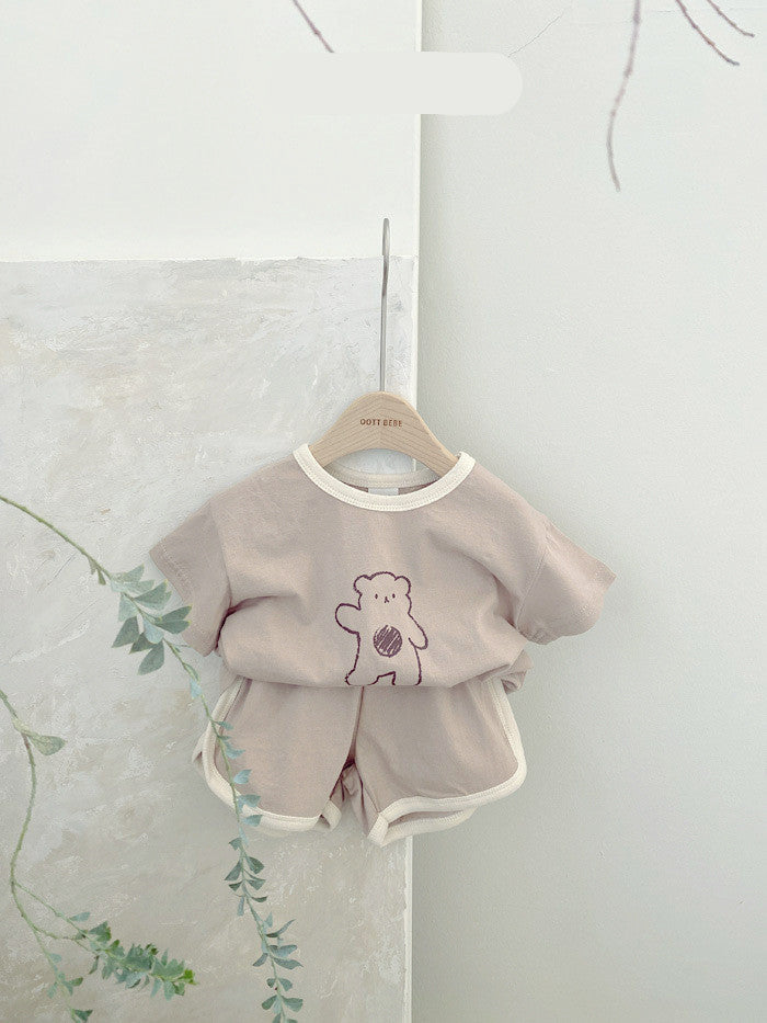 Baby Bear Cotton Suit Two-piece Cartoon Comfort For Babies And Toddlers — scale reference