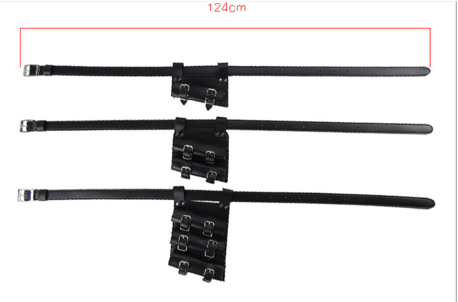 Cosplay Anime Swords PU Leather Sword Strap Back Bag Belt Belt knife Hanging Fixture — side view