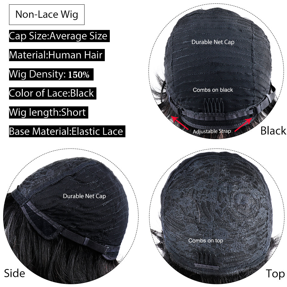 Wigs Female European And American Wig Short Hair Wig Short Straight Hair Bob Hair Wig — detail