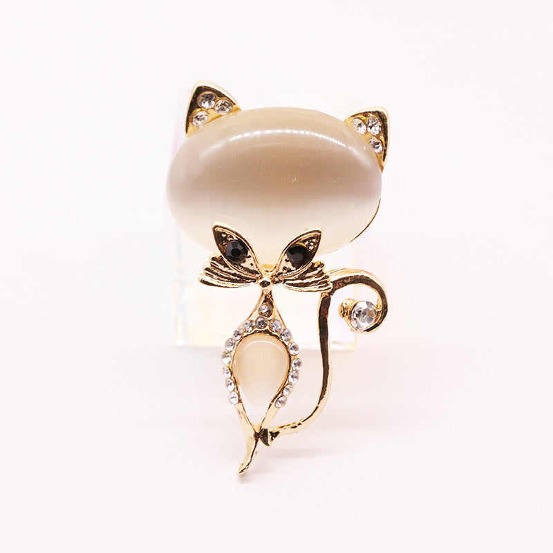 Cat Brooch Rhinestone Corsage Prom Party | Magic Stories