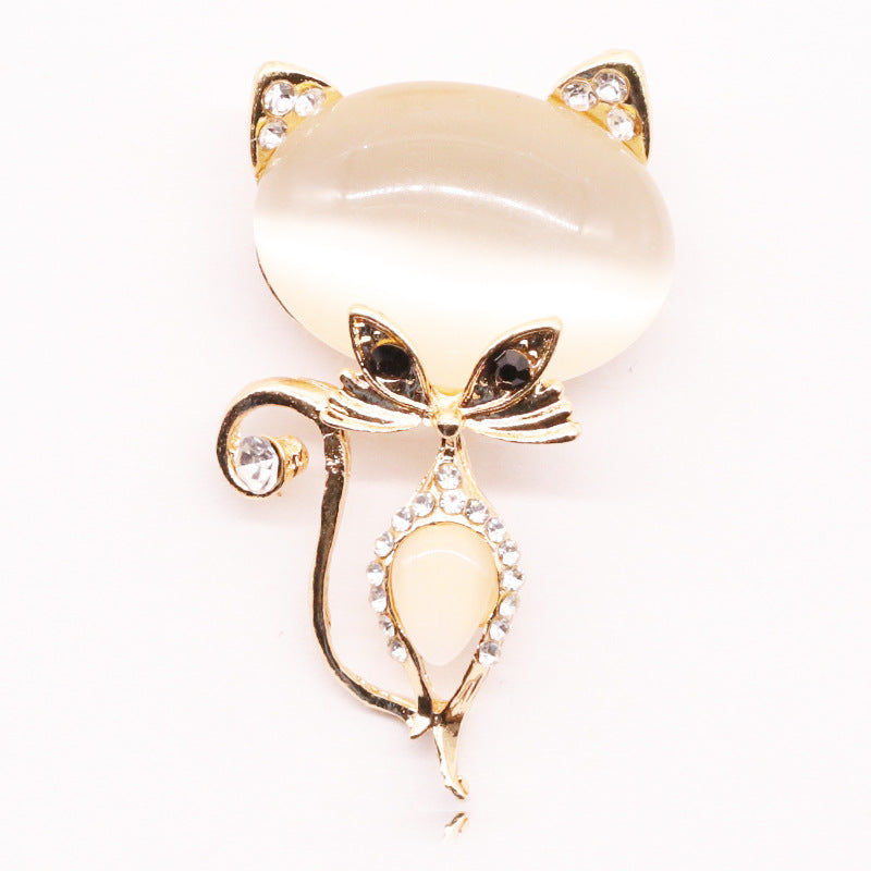 Cat Brooch Rhinestone Corsage Prom Party | Magic Stories