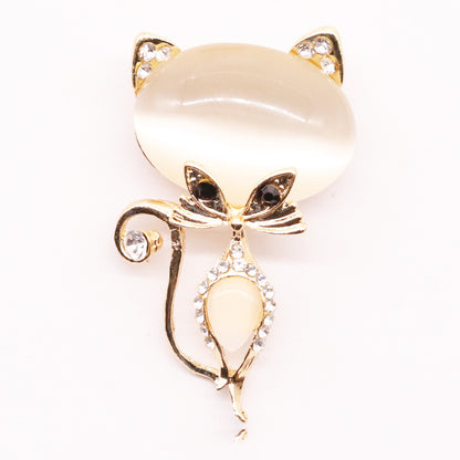 Cat Brooch Rhinestone Corsage Prom Party | Magic Stories
