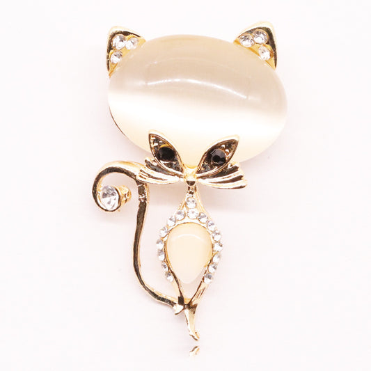 Cat Brooch Rhinestone Corsage Prom Party | Magic Stories