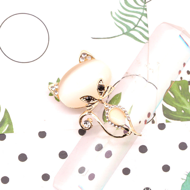 Cat Brooch Rhinestone Corsage Prom Party | Magic Stories