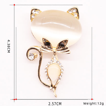 Cat Brooch Rhinestone Corsage Prom Party | Magic Stories