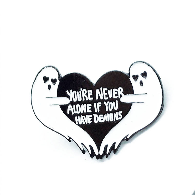 Fashion Trend Badges Big Cartoon Rabbit Panda White Ghost Face Dagger Creative Brooch — back view