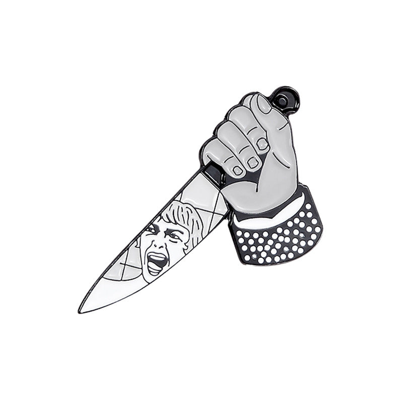 Fashion Trend Badges Big Cartoon Rabbit Panda White Ghost Face Dagger Creative Brooch — detail