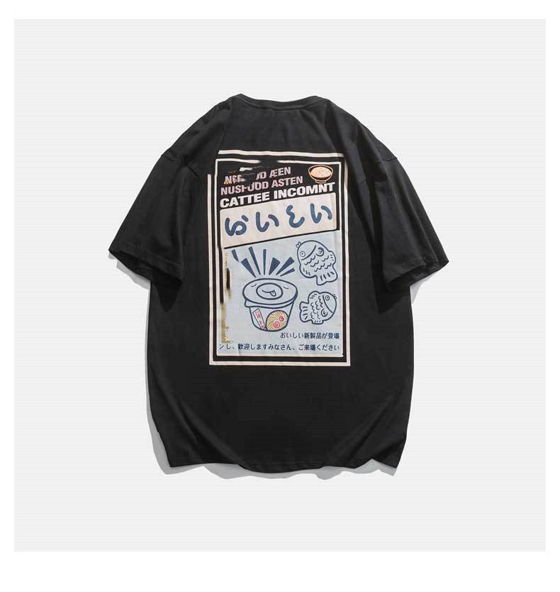 Anime Cartoon Print Off Shoulder Short-sleeved T-shirt — packaging