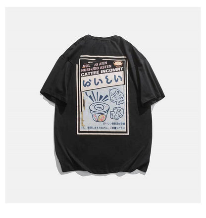 Anime Cartoon Print Off Shoulder Short-sleeved T-shirt — packaging