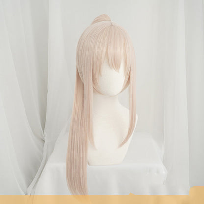 Genshin Impact Cosplay 3-Piece Set — Aether Traveler Wig + Ningguang Wig + Venti Cape & Hat — back view