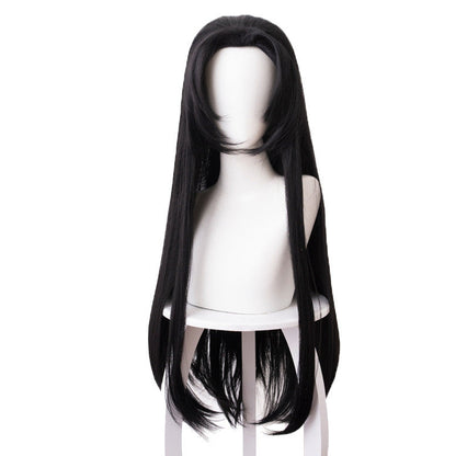 Poor Things Bella Baxter Cosplay Duo — Light-Blue Fullset Costume + Long Black Styling Wig