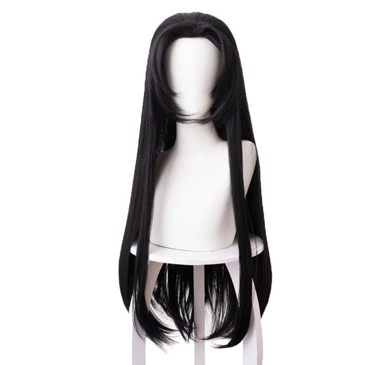 Poor Things Bella Baxter Cosplay Duo — Light-Blue Fullset Costume + Long Black Styling Wig