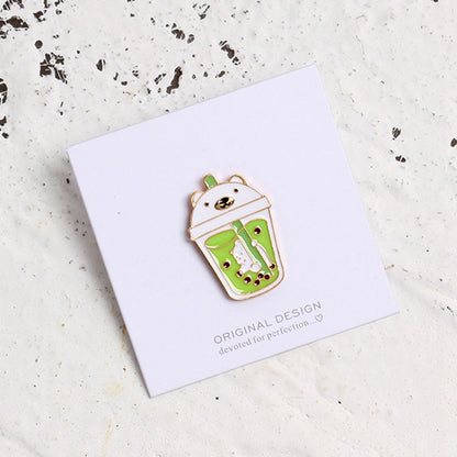 Cartoon Milk Tea Cup Enamel Pin Exquisite | Magic Stories