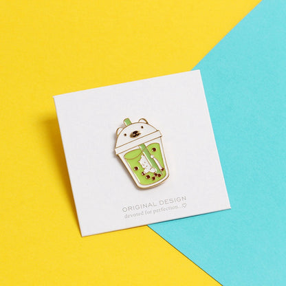 Cartoon Milk Tea Cup Enamel Pin Exquisite | Magic Stories