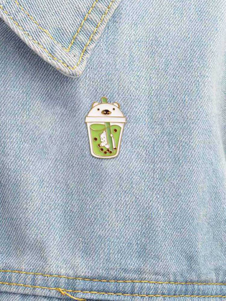 Cartoon Milk Tea Cup Enamel Pin Exquisite | Magic Stories
