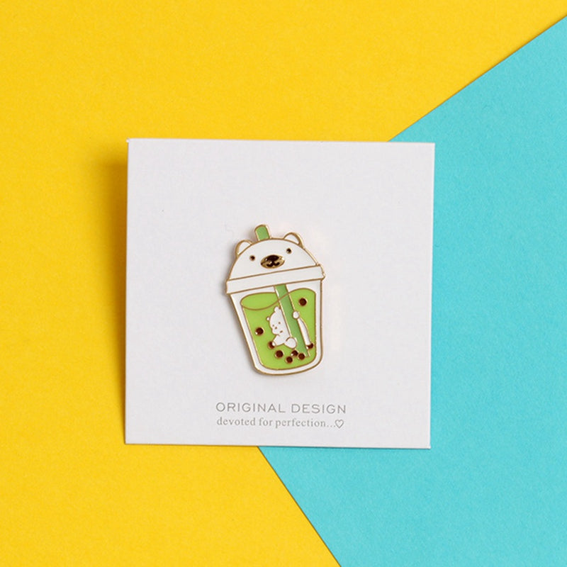 Cartoon Milk Tea Cup Enamel Pin Exquisite | Magic Stories