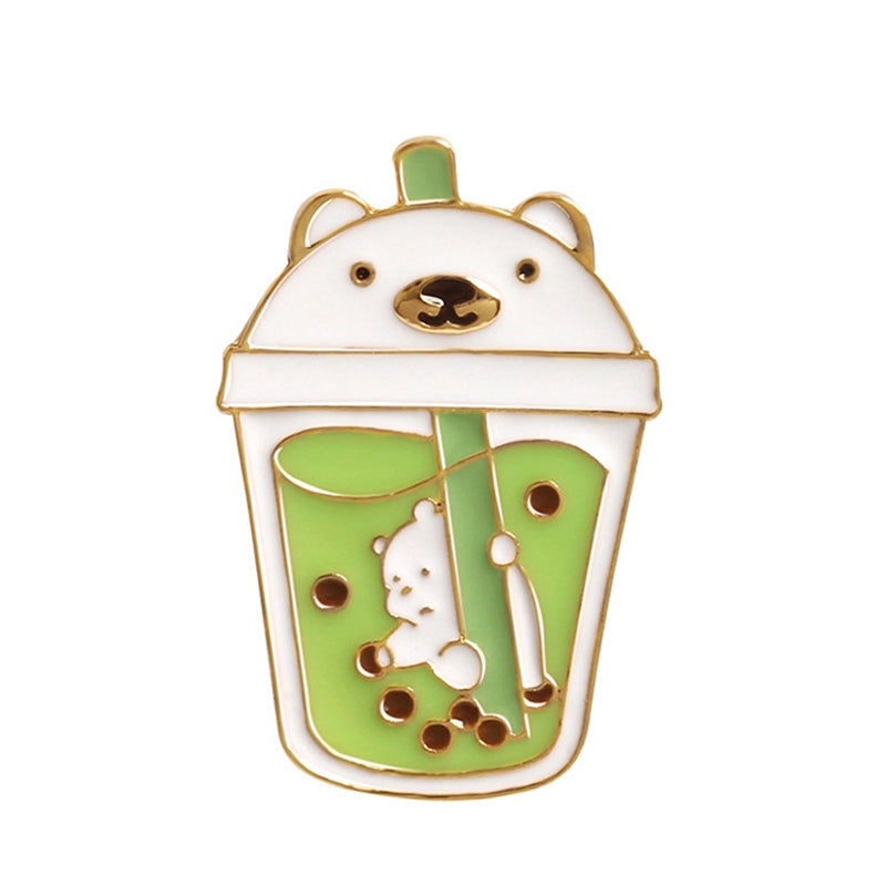 Cartoon Milk Tea Cup Enamel Pin Exquisite | Magic Stories