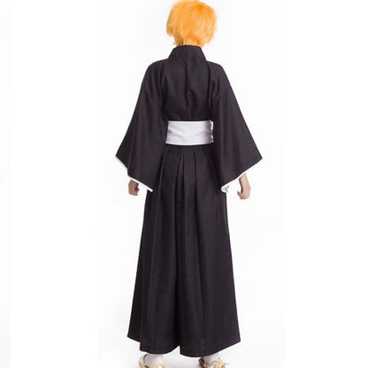 Cosplay In Black Kendo Costume — side view