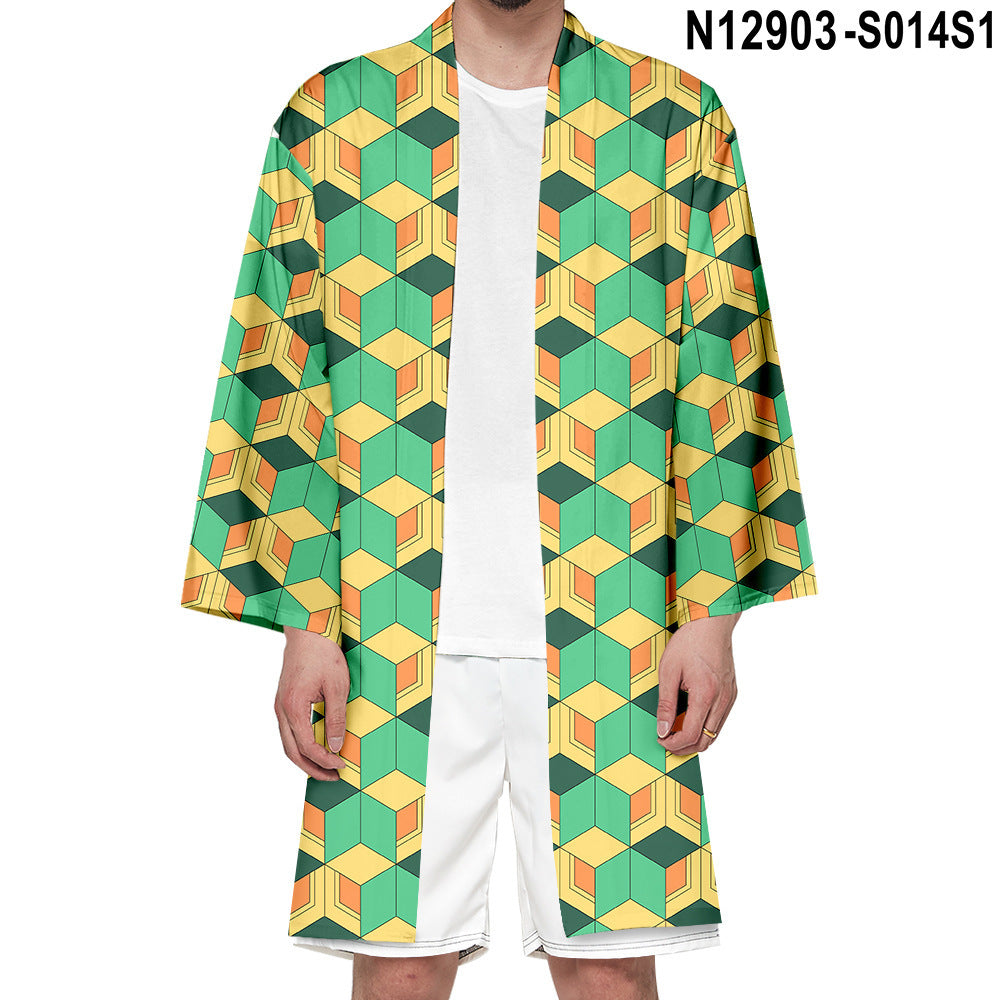 Children's Cardigan Long Cloak, Kimono, Peripherals — back view
