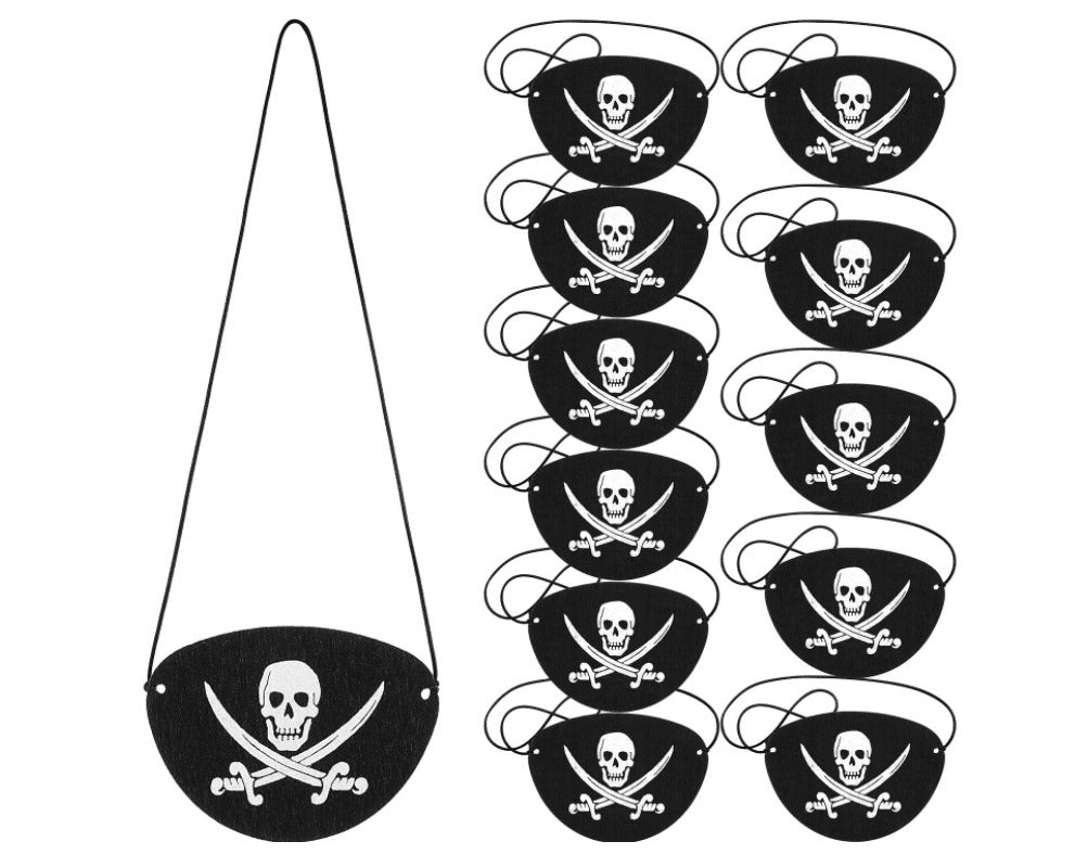 Halloween Pirate Captain Cosplay Costume Accessories Colony Pirate Hat Single Eye Patch For Halloween Kids Birthday — detail