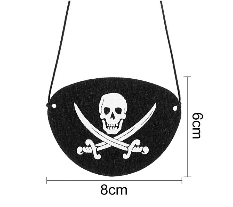 Halloween Pirate Captain Cosplay Costume Accessories Colony Pirate Hat Single Eye Patch For Halloween Kids Birthday Party