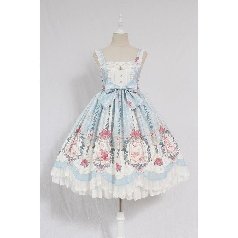 Lolita Skirt Full Size Side Clip Lolita Skirt Lolita Cage Dream Bead Chain Pendant Wave Jsk Dress — scale reference