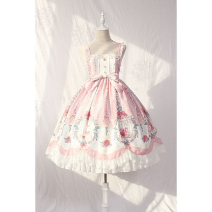 Lolita Skirt Full Size Side Clip Lolita Skirt Lolita Cage Dream Bead Chain Pendant Wave Jsk Dress — side view