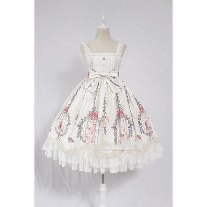 Lolita Skirt Full Size Side Clip Lolita Skirt Lolita Cage Dream Bead Chain Pendant Wave Jsk Dress — in use
