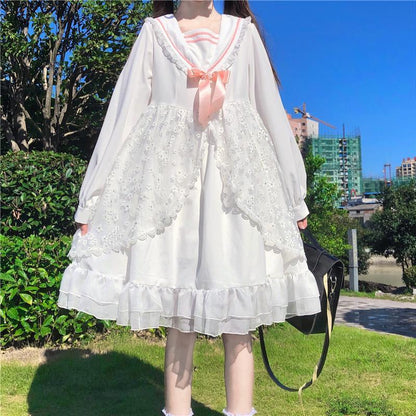 Vanilla Cream Long-sleeved Princess Dress | Magic Stories